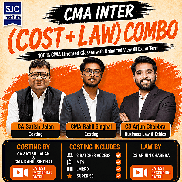 CMA Inter Group 1 Combo (COST + LAW) By CA Satish Jalan,CS Arjun Chabbra CMA Inter Group 1 Combo (COST + LAW) By CA Satish Jalan,CS Arjun Chabbra