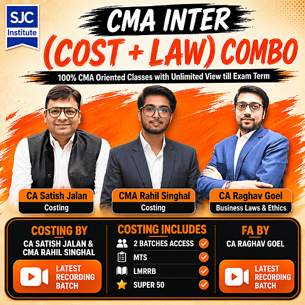 CMA Inter Group 1 Combo (COST + LAW) By CA Satish Jalan,CA Raghav Goel CMA Inter Group 1 Combo (COST + LAW) By CA Satish Jalan,CA Raghav Goel