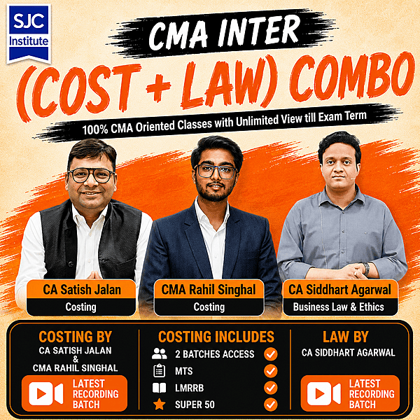 CMA Inter Group 1 Combo (COST + LAW) By CA Satish Jalan,CA Siddharth Agarwal CMA Inter Group 1 Combo (COST + LAW) By CA Satish Jalan,CA Siddharth Agarwal