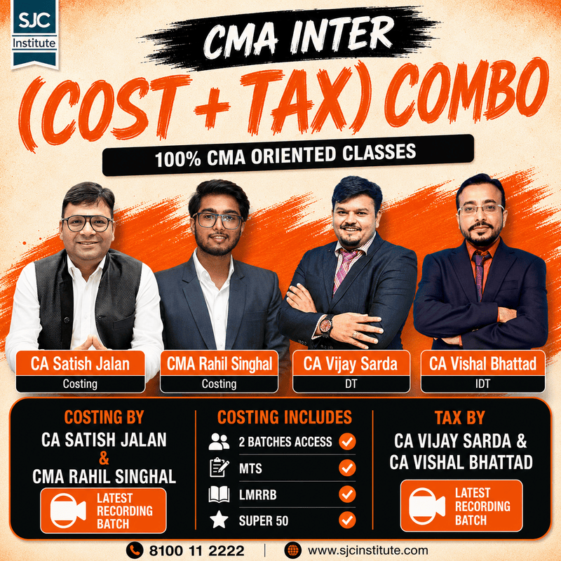 CMA Inter Group 1 Combo (COST + TAX) By CA Satish Jalan,CA Vijay Sarda & CA Vishal Bhattad CMA Inter Group 1 Combo (COST + TAX) By CA Satish Jalan,CA Vijay Sarda & CA Vishal Bhattad