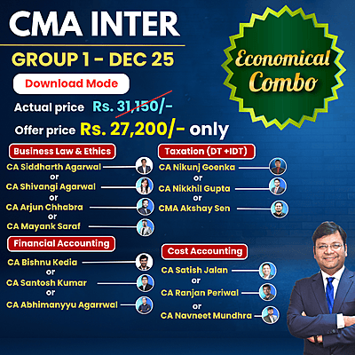CMA Inter Group 1 Combo Dec 25 - Student Jaise Chahey - Download Mode - Economical