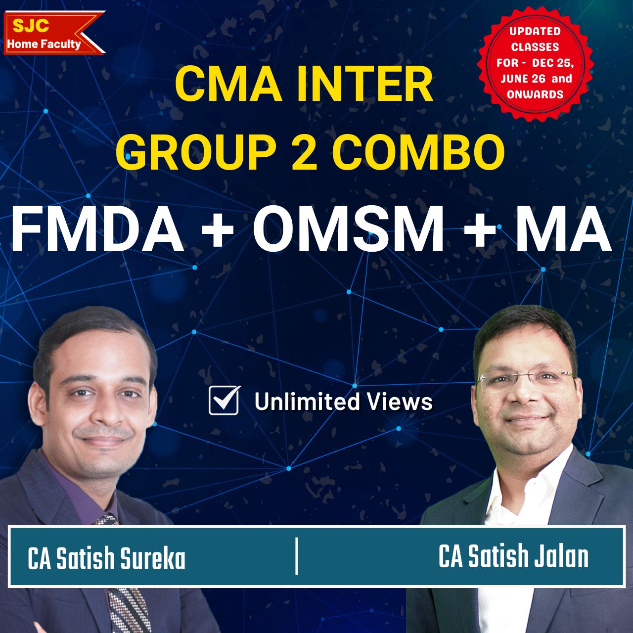 CMA Inter Group 2 Combo - FM DA + OM SM + MA by CA Satish Jalan & CA Satish Sureka