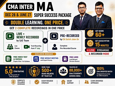 CMA Inter Management Accounting Latest Batch For Dec 26 & June 27 By SJC Team - Build to make you Pass CMA Inter Management Accounting Latest Batch For Dec 26 & June 27 By SJC Team - Build to make you Pass