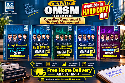 CMA Inter OMSM Combo Hard Copy Book Set (MCQ Bank + Q. Bank + DJB + LMR + Concepts & Case Studies) by SJC Team