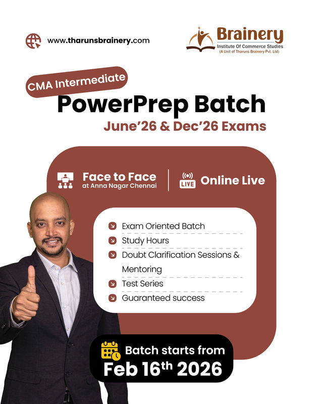 CMA Inter Powerprep Batch – June 26 & Dec 26 Exam
