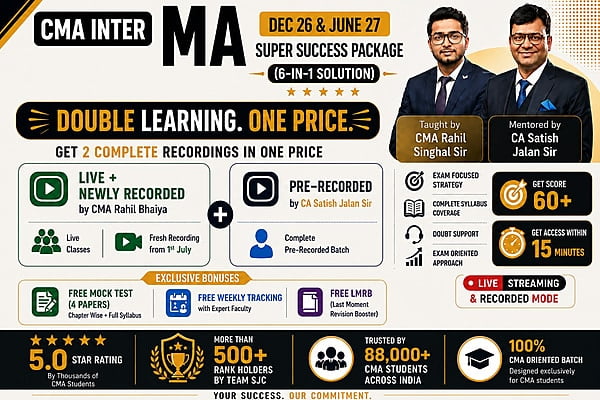 CMA Inter Management Accounting Latest Batch For Dec 26 & June 27 By SJC Team - Build to make you Pass CMA Inter Management Accounting Latest Batch For Dec 26 & June 27 By SJC Team - Build to make you Pass