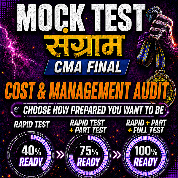 CMA Final Cost & Management Audit (Paper 17) - Mock Test CMA Final Cost & Management Audit (Paper 17) - Mock Test