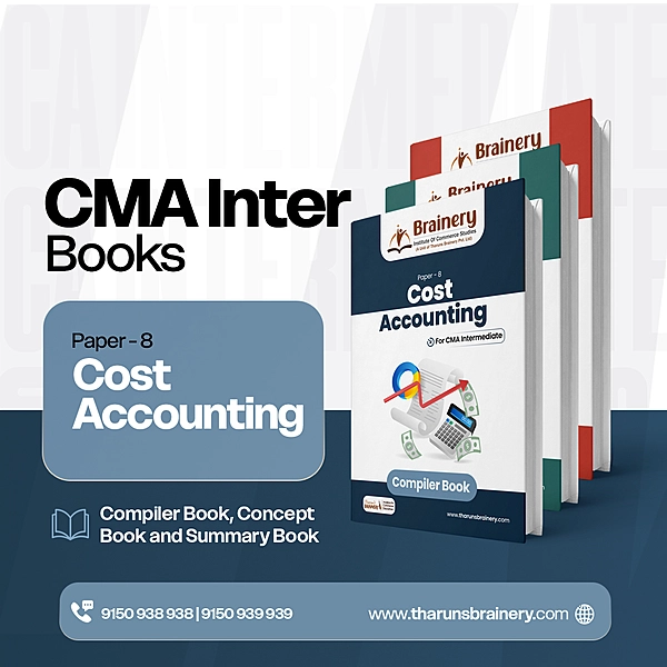 CMA Intermediate – Paper 8: Cost Accounting | 3 Books Combo