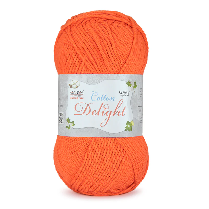 Ganga Cotton Delight 26- Tangy Orange Ganga Cotton Delight 26- Tangy Orange