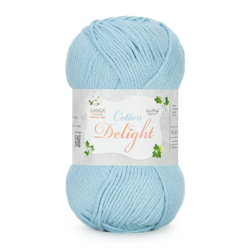 Ganga Cotton Delight 65- Lite Blue Ganga Cotton Delight 65- Lite Blue