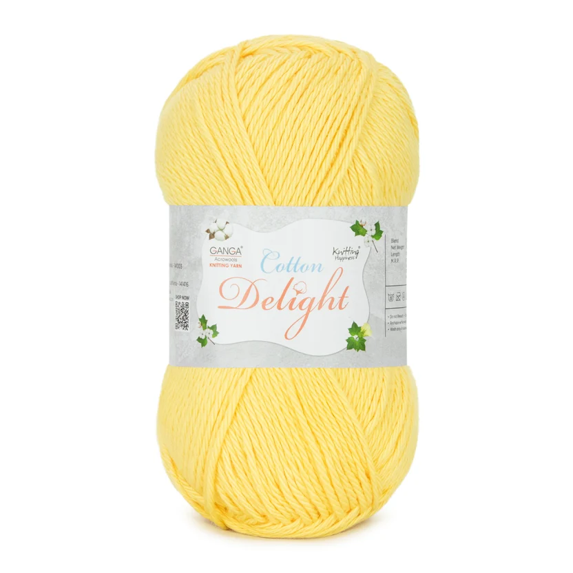Ganga Cotton Delight 95- Pastel Yellow Ganga Cotton Delight 95- Pastel Yellow