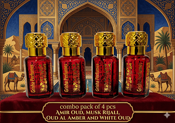 COMBO PACK 4 PCS OF AMIR AL OUD, OUD AL AMBER, MUSK RIJALI AND WHITE OUD