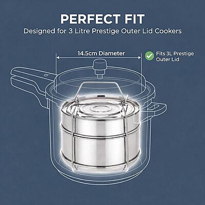 Expresso Stainless Steel Cooker Separator Set for Prestige Outer Lid Pressure Cooker
