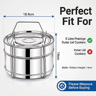 Expresso Stainless Steel Cooker Separator Set for Prestige Outer Lid Pressure Cooker