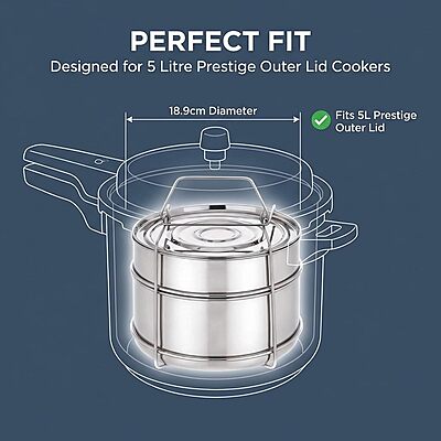 Expresso Stainless Steel Cooker Separator Set for Prestige Outer Lid Pressure Cooker
