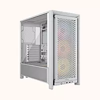 CORSAIR 4000D RS ARGB Mid-Tower PC Case, White, 3x ARGB Fans-â€ŽCC-9011297-WW