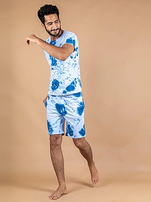 Blue Tie and Dye T-shirt and Shorts