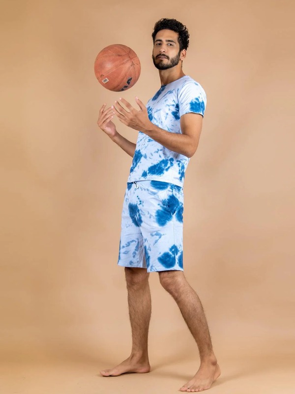 Blue Tie and Dye T-shirt and Shorts