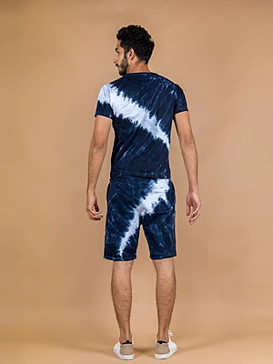 Navy blue Tie and dye T-shirt and  Shorts