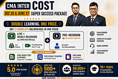 CMA Inter Cost Accounting Latest Batch For Dec 26 & June 27 By SJC Team - Build to make you Pass CMA Inter Cost Accounting Latest Batch For Dec 26 & June 27 By SJC Team - Build to make you Pass