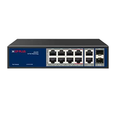 CP PLUS POE SWITCH 8 PORT GIGA +2UPLINK GIGA + UPLINK 2 SFP CP-ANW-GPU8G2F2-N12