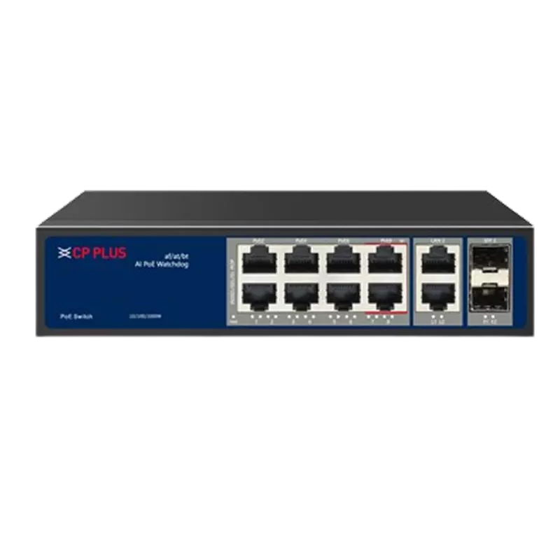 CP PLUS POE SWITCH 8 PORT GIGA +2UPLINK GIGA + UPLINK 2 SFP CP-ANW-GPU8G2F2-N12