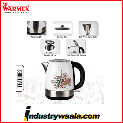 Warmex Bonjour Electric Kettle  1.2 L White