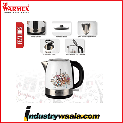 Warmex Bonjour Electric Kettle  1.2 L White
