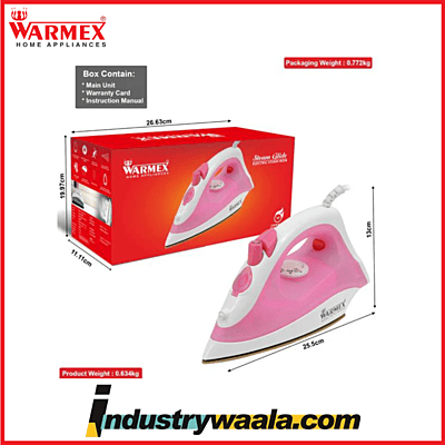 Warmex New Spectrum Pink 1000W Steam Iron Press 180ml