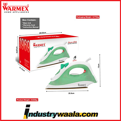Warmex New Spectrum Steam Iron Press 180ml 1000W Green