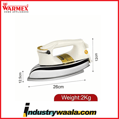 Warmex Plancha Dry Iron Heavy Weight Ivory and Chrome 750 Watts