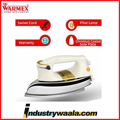 Warmex Plancha Dry Iron Heavy Weight Ivory and Chrome 750 Watts