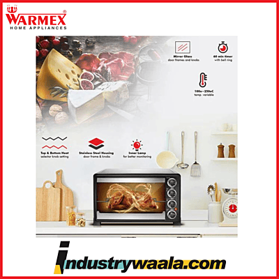 Warmex Home Appliances Oven Toaster Grill OTG Silver 35 Litre MB35L