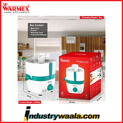 Warmex Home Appliances 500 Watts Electric Pro Health Juicer with 3 Different Speeds JUICER 500 Quiet Operation BPA Free Copper Motor