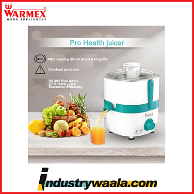 Warmex Home Appliances 500 Watts Electric Pro Health Juicer with 3 Different Speeds JUICER 500 Quiet Operation BPA Free Copper Motor