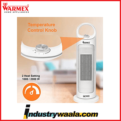 Warmex Fervour 1000 2000 Watts with Ocillation Conrol Knob Electric Table Top Fan Room Heater