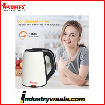 Warmex Home Appliances Boil & Serve 99 1500 Watts Double Wall Inner Body Stainless Steel Electric Kettle 1.8 L White