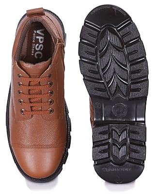 VPSC Pure Leather Ankle Police Boot with Zip Boots For Men (Model- Hi-Tech-Brown) VPSC Pure Leather Ankle Police Boot with Zip Boots For Men (Model- Hi-Tech-Brown)