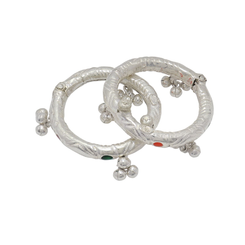 Silver Baby Anklet ( Thanda Kolusu with Salangai )