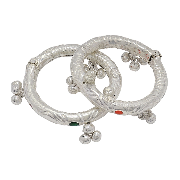 Sterling Silver Baby Anklets (Payal) Traditional Design