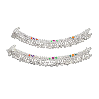 Silver Baby Anklet ( Salangai Kolusu- 6INCH)
