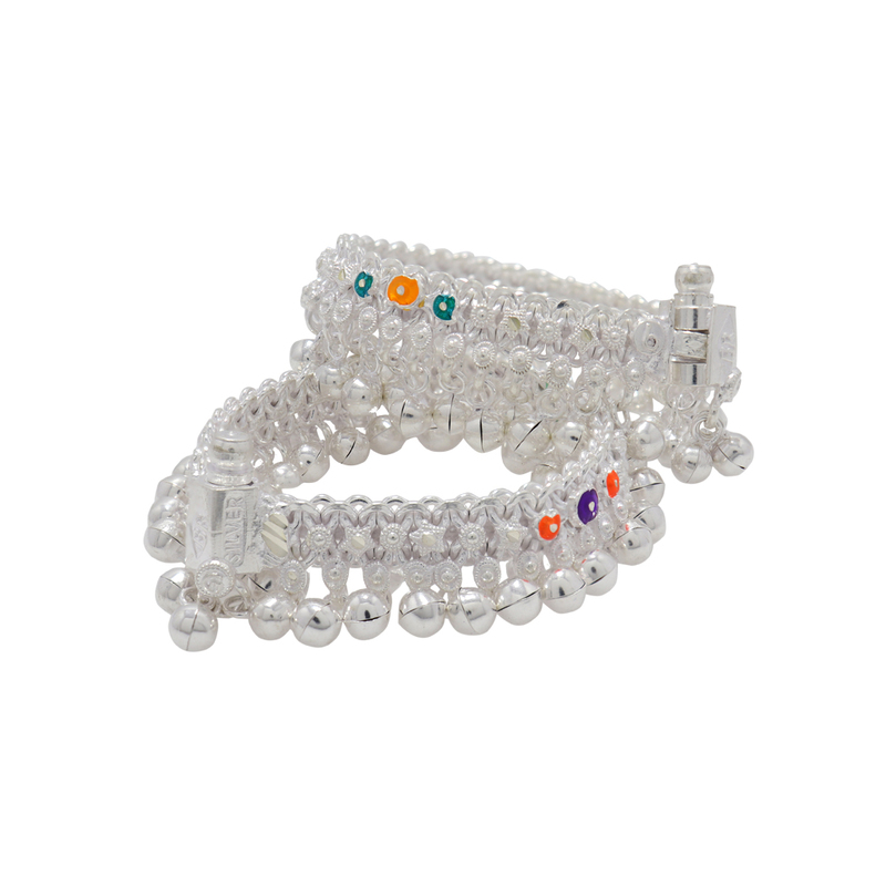 Sterling Silver Baby Anklets 6 Inch Traditional Payal