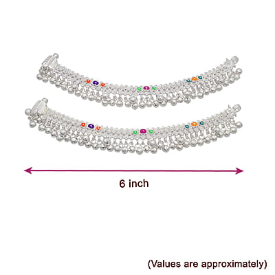 Silver Baby Anklet ( Salangai Kolusu- 6INCH)