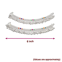 Sterling Silver Baby Anklets 6 Inch Traditional Payal