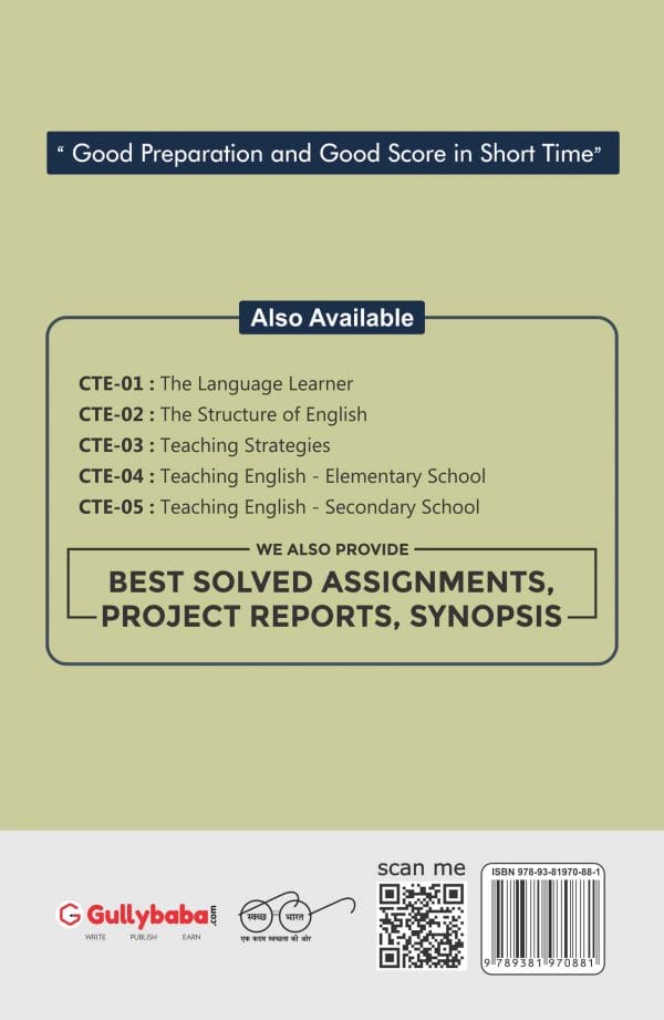 IGNOU CTE-01 - The Language Learner, Latest Help Book Edition