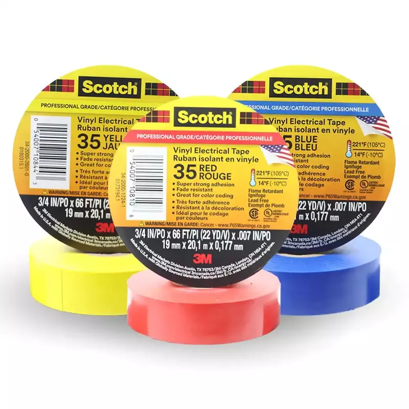 3M Scotch VHE Vinyl Electrical Tape 35 – 3/4" x 66' (0.75mm x 20.11m) | High-Performance Insulation Tape