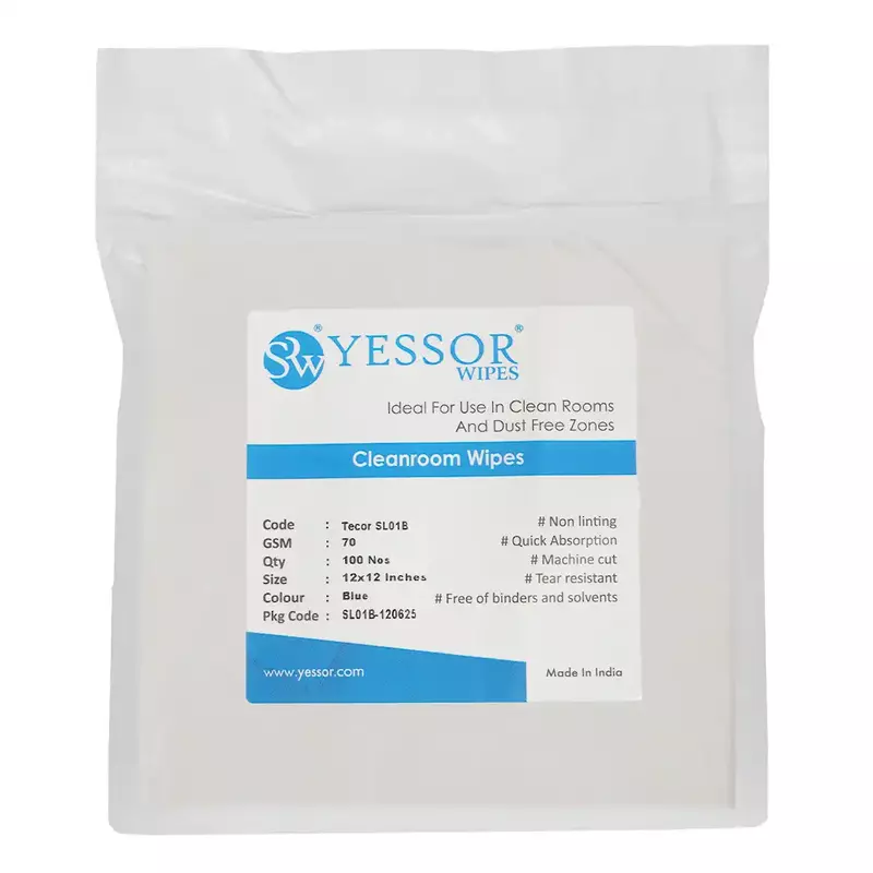Yessor Wipes | Non Woven Cloth | 70 GSM | Colour : Blue | Size : 12" x 12" | Model - SL01B