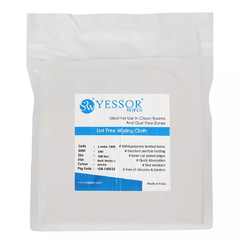 Yessor Wipes | Lint Free Cloth | 240GSM | Colour : White | Model - 108