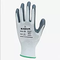 Karam Safety Gloves | 13GG Polyester with Nitrile palm coated gloves | 4121X | Model: HS32