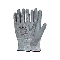 Karam Safety Gloves | 13GG HPPE/Glass | TDM-Level B shell with PU Palm coated glove | 4342B | Model: HS44